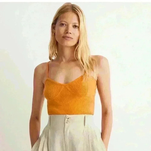 Madewell Corset-Detail Crop Sweater Tank Size Small Sold out online Boho Top - Picture 5 of 9